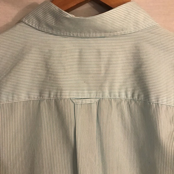 American Eagle Outfitters Mens Dress Shirt Aqua and White Stripe Size L - Picture 7 of 8